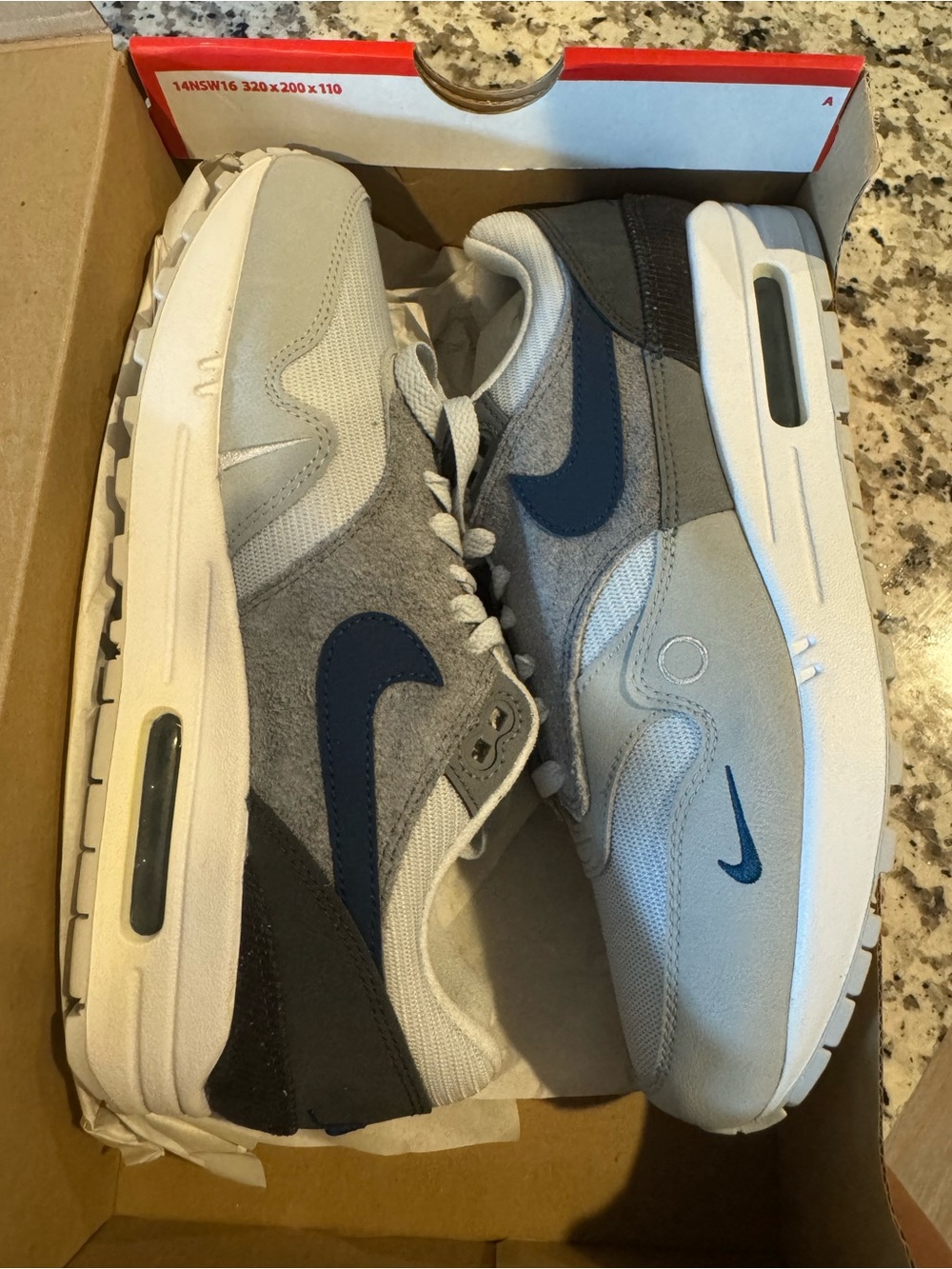 Nike Air Max 1 Sneakers in Grey and Navy Blue
